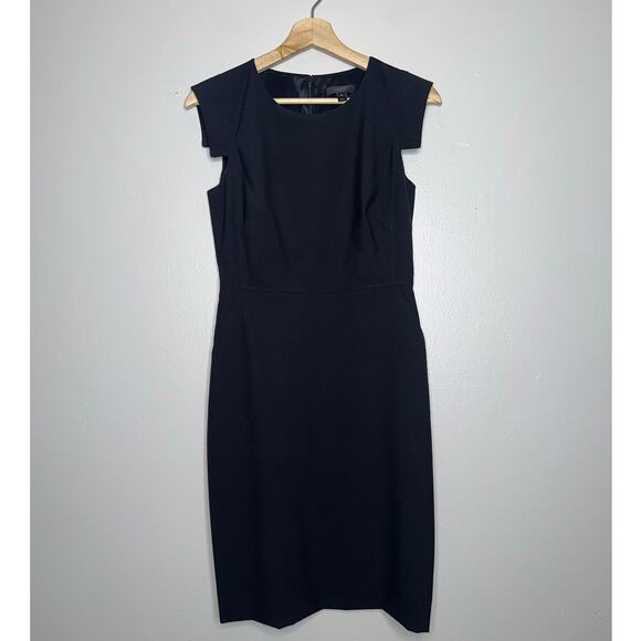 J.Crew Resume Dress in Italian Wool Blend Black 4P Professional Classic - Picture 2 of 7